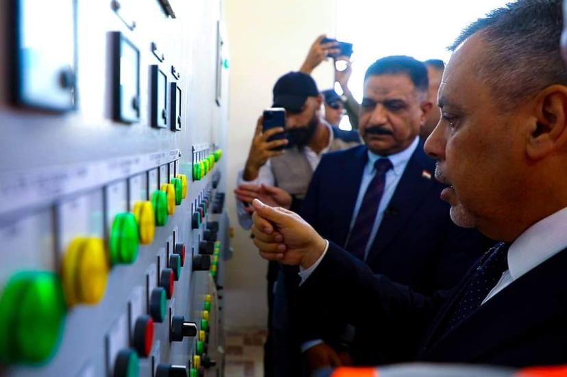 رئيس هيأة التصنيع الحربي ومحافظ بغداد يفتتحان مشروع توسعة محطة ماء شيشبار